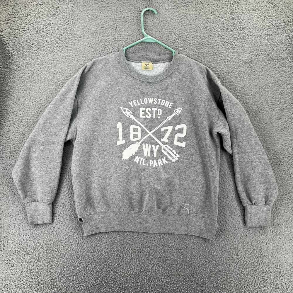 Yellowstone National Park Est 1872 Sweatshirt Grey Crewneck Graphic Men's M USA - Picture 2 of 13